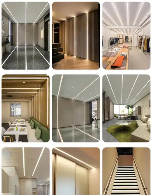 凡蒂姿 追光流水线形灯嵌入式线条灯暗装黑钛金条线型灯铝槽线性跑马