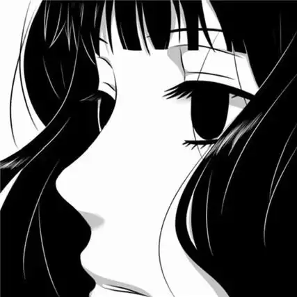 很赞又微丧动漫黑白系背景图女生 假装成一片云让落日落在我心上_6