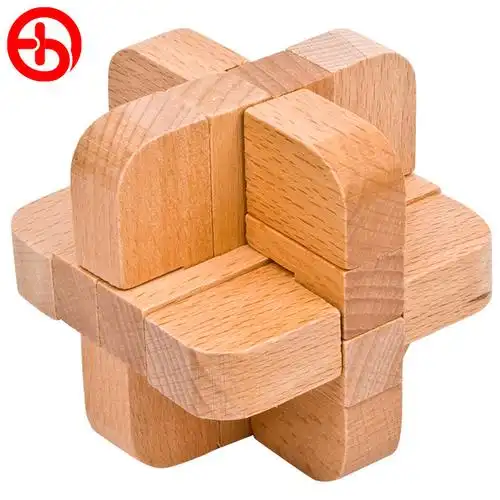 榉木孔明锁 12兄弟 益智玩具 鲁班趣味解锁成人智力玩具 十二兄弟