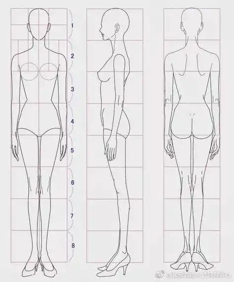 全新-160个服装人体动态【线稿】素材分享!(独家珍藏版)