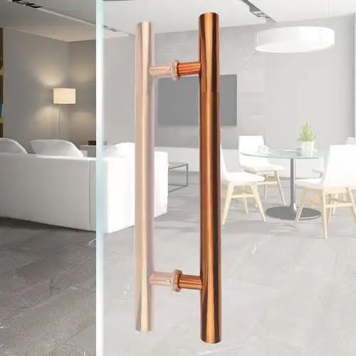 黑色不锈钢大门把手中式对开玻璃门拉手