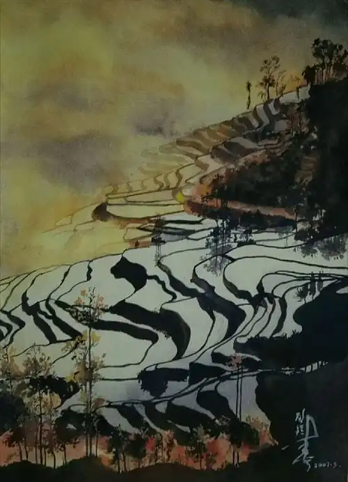 蛋糕老板拍的非洲梯田   尺寸38.8x52.5cm   2007.3.