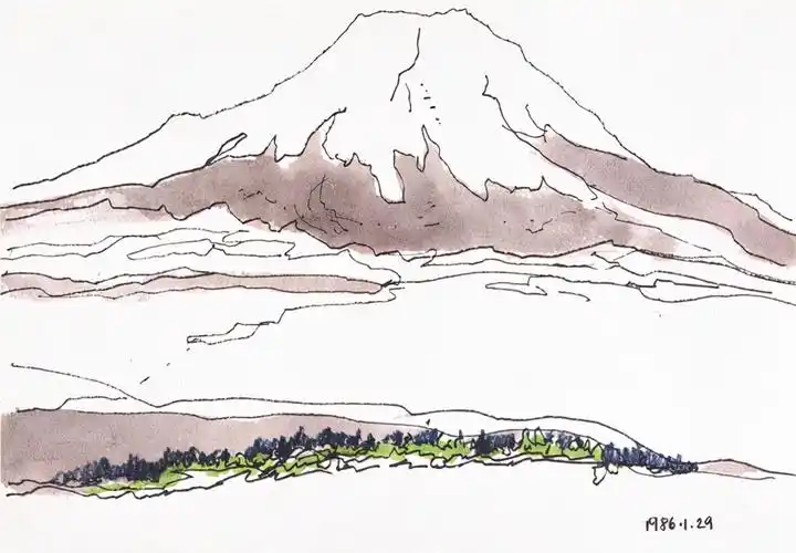 富士山作者:李平凡创作年代:1986规格:24.5×17.