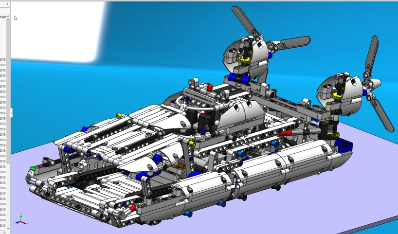 乐高机械组气垫飞机拼装模型3d图纸 x_t格式