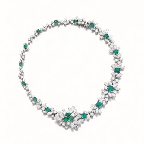 祖母绿钻石项链