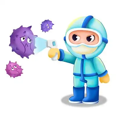 抗击疫情儿童插画健康卡通人物防疫素材疫情防控注意防护