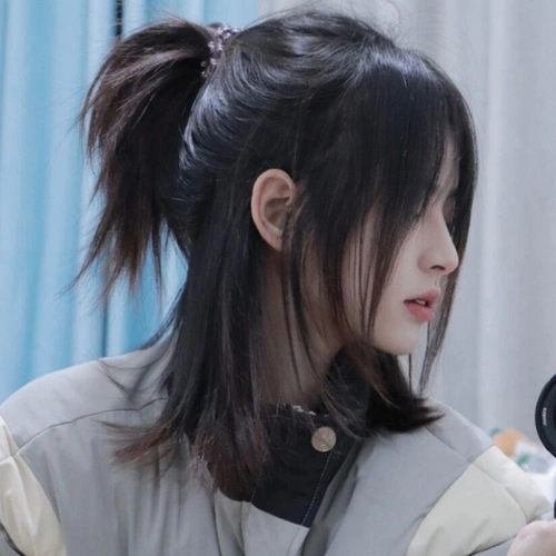 武士头狼尾鲻鱼头假发男自然逼真蓬松女中性风短发自然仿真全头套