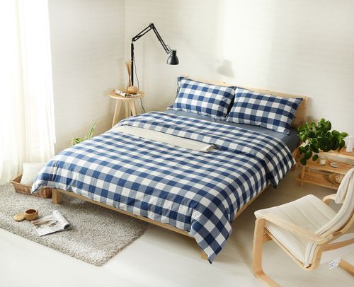 无印良品四件套水洗棉床单单件1.5米1.8米床1.2m双人单人宿舍纯棉