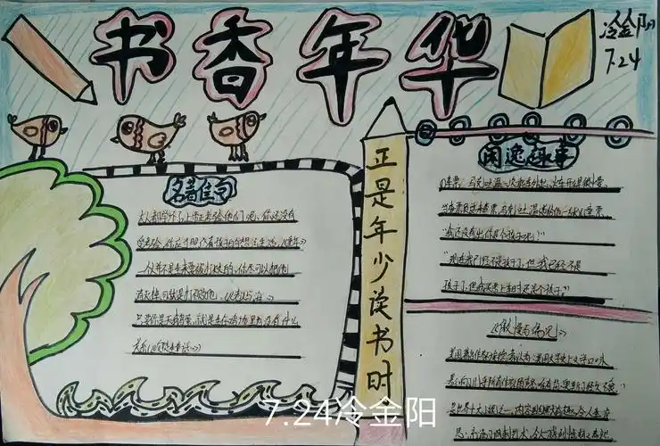 手抄报展评:少年正是读书时(7.24)