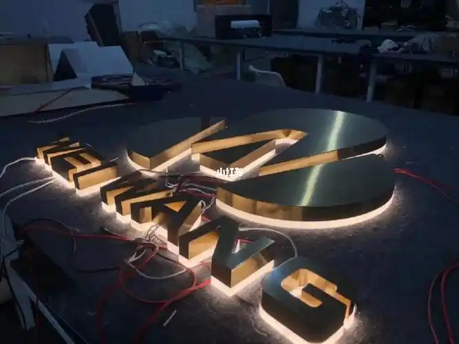 电镀钛金不锈钢背扣发光字,看着就出身不凡