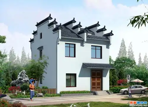 图纸目录:别墅外观效果图,一层平面图,二层平面图,阁楼层平面图,屋顶