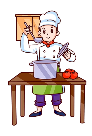 可爱厨师大厨站立形象pngpsd2000*2000大厨烹饪餐饮店炒菜男厨师png
