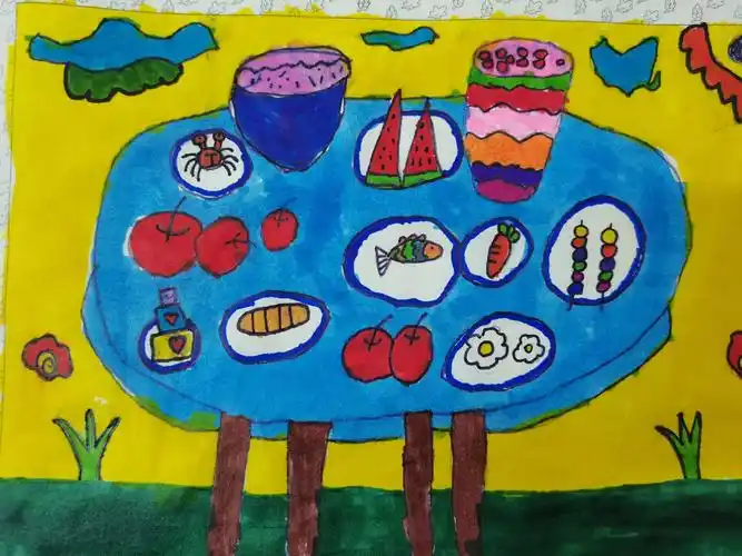 秀山第二小学一(7)班美术课堂作业展《小餐桌》