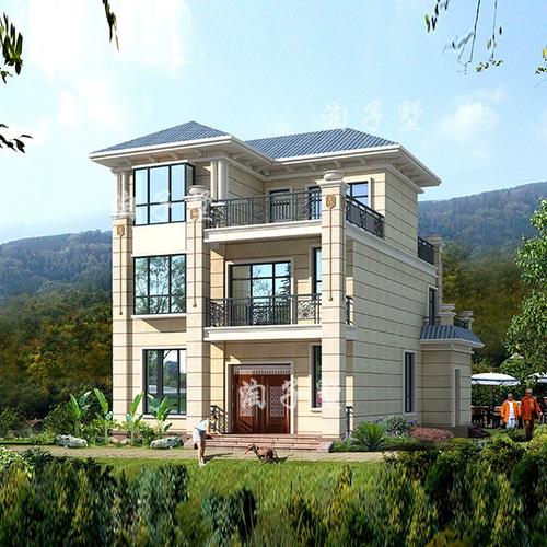 农村别墅设计图纸三层半别墅豪华简约自建房现代房屋 效果图az612