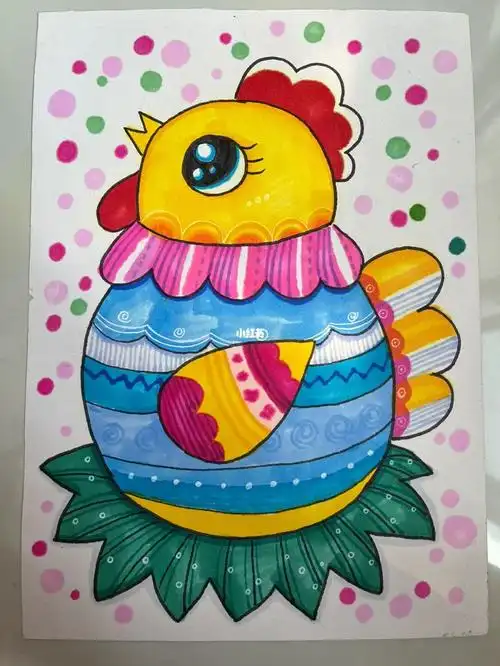 母鸡一二年级美术