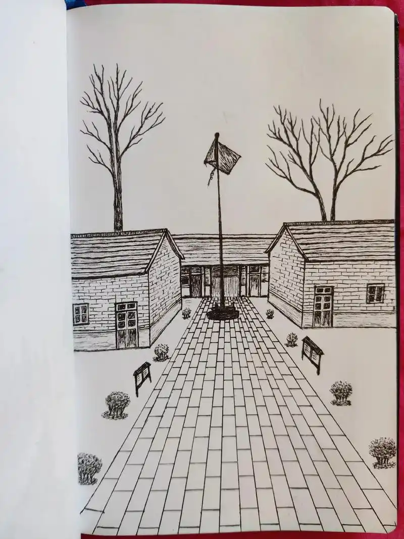 风景 素描,签字笔随手绘画 - 抖音