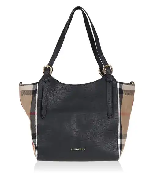 博柏利burberry巴宝莉女包单肩包黑色牛皮拼接织物3958975