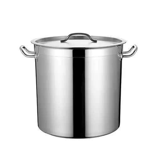 加厚复底不锈钢汤桶带盖酒店厨房商用电磁炉复合汤锅