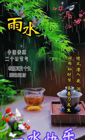 2022年2月19日正月十九雨水清晨早上好问候图片 雨水最新早安祝福图片