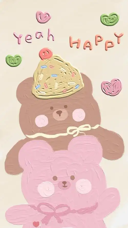 少女心粉色可爱油画风手机壁纸