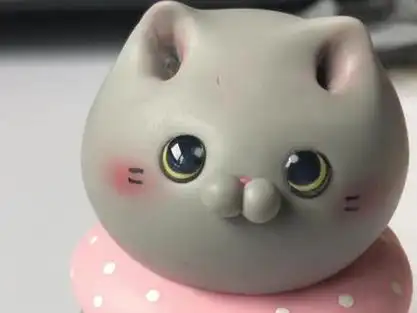 手工diy #原创 #这也太可爱了吧425000:53@镜子粘土小猫不会做?