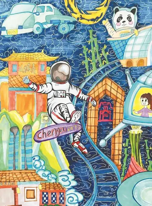 "畅想科幻·走进未来成都"青少年科幻画优秀作品展示|成都市_新浪财经