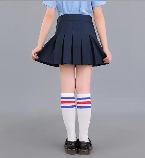 伊顿纪德校服夏季春夏款中小学生校服裙子短裙学生半身裙中大卡其色
