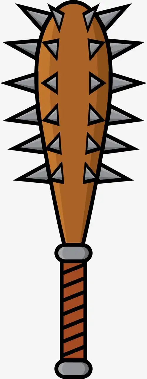 褐色金属材料矢量狼牙棒