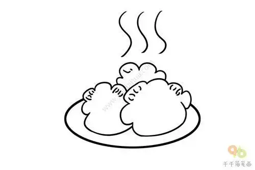 儿童画一盘饺子简笔画简笔饺子画儿童图片