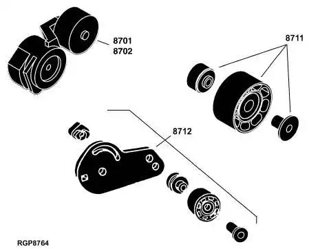 john deere约翰迪尔强鹿柴油发动机皮带张紧轮零件图册