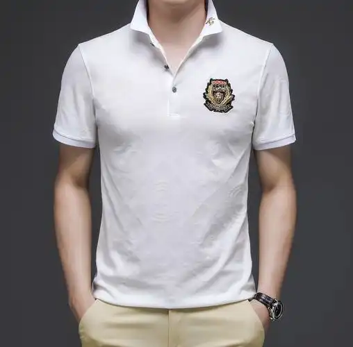 时尚休闲刺绣翻领polo衫夏季男士半袖t恤高端丝光体恤-p64-钱塘男装 6