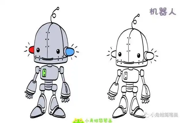 机器人大白瓦力机器人简笔画大全机器人简笔画全过程智能型机器人漂亮