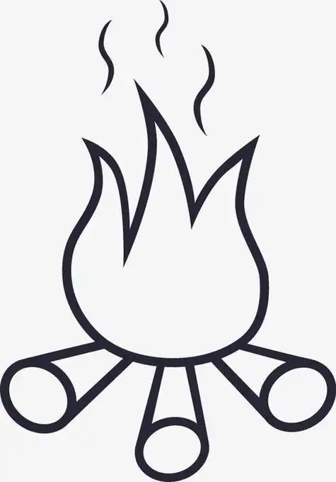 卡通火苗燃烧的简笔画