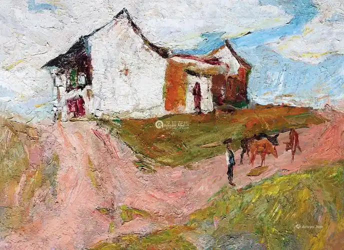 罗尔纯(1930～2015) 1995年作 撒尼族的房子 布面油画-【成交 价格