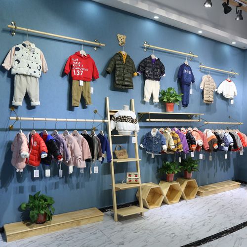 童装衣服展示架实木中岛落地女装壁挂货架陈列服装展示架