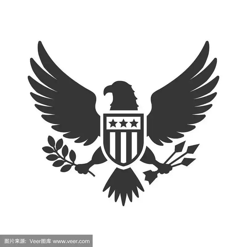 白色背景上的美国总统国家鹰标志.向量