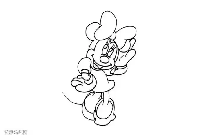 米妮看书的简笔画