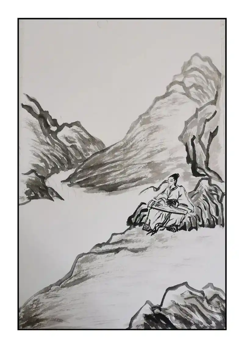 穿越千年的山水——《竹里馆》!#每日一画 - 抖音