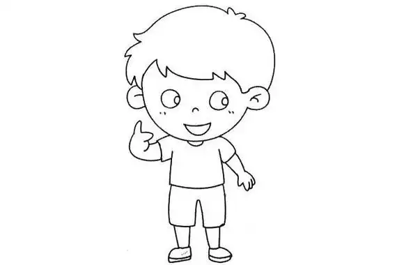 简单九步教画可爱的小男孩简笔画