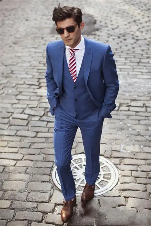蓝色西装搭配什么颜色领带好看?打造时髦绅士气息