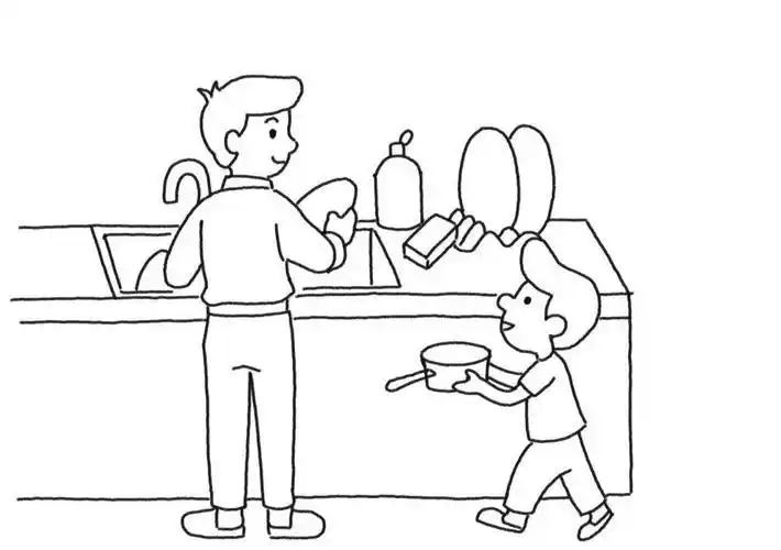 大扫除简笔画春节大扫除简笔画