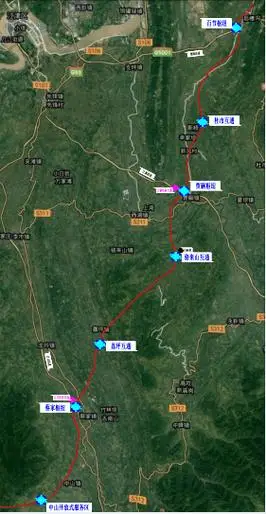 路线起于巴南区百节,顺接在建的五纵线渝南大道d段,经珞璜,杜市,贾嗣