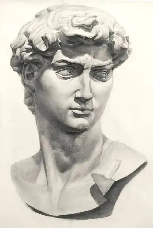 暑尽甘来满载而归华卿暑假拔高班大卫石膏像作品展示