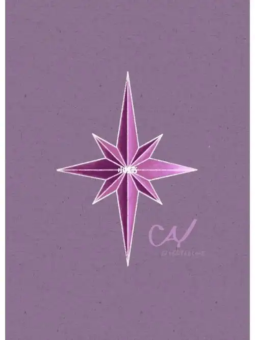 紫色八芒星纹身设计