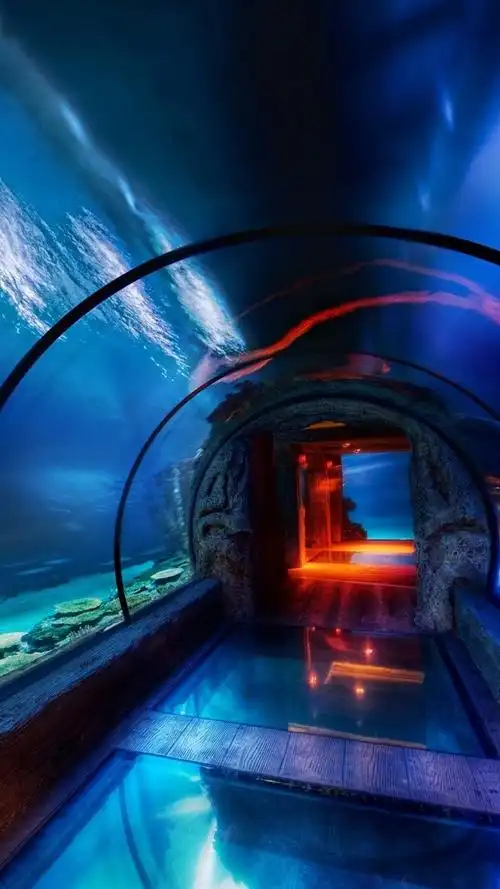 iphone 壁纸 海洋公园,水族馆,水下观光通道
