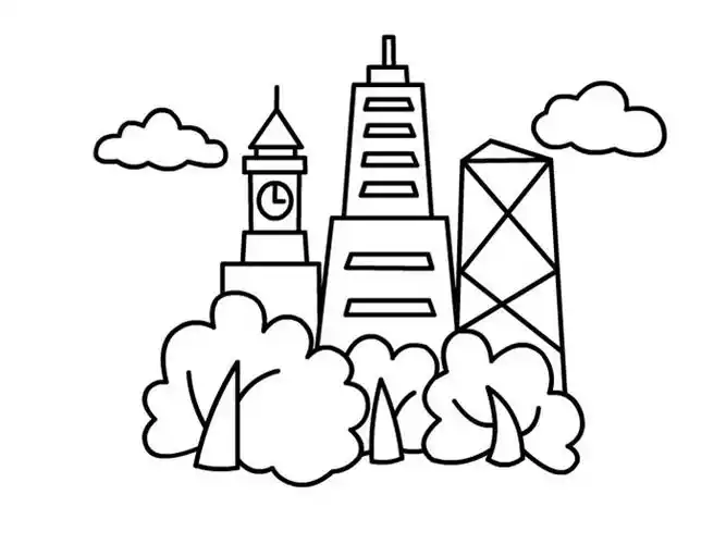 高楼怎么画好看又简单