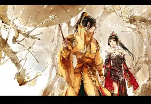 求唯美的古风伤感的男女分离朝相反方向走或者一个人默默注视另一个