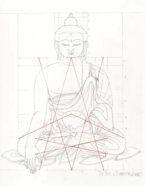 唐卡传习课学员度量作品分享一