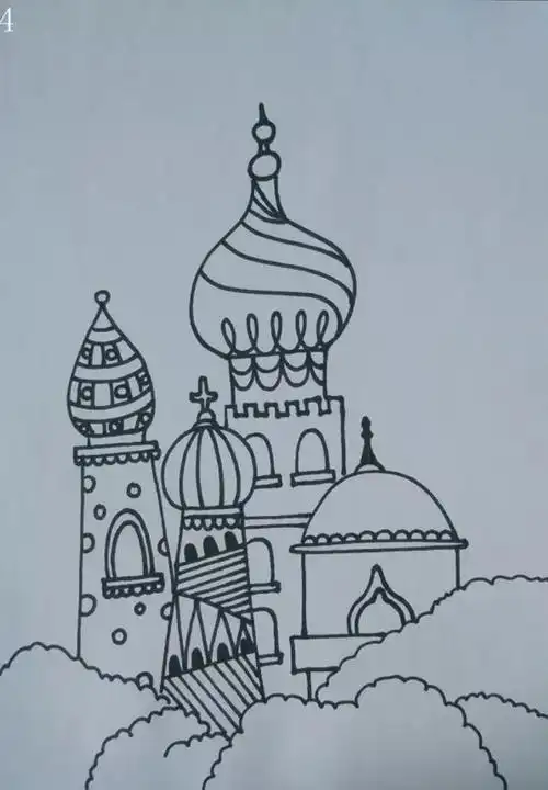 其它 公主城堡 写美篇画线条 填色