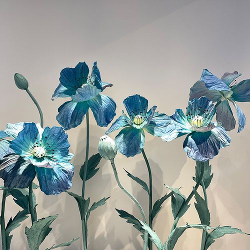 网红橱窗装饰道具仿真蓝色莺尾花大型婚庆布置立体手工纸艺花纸花